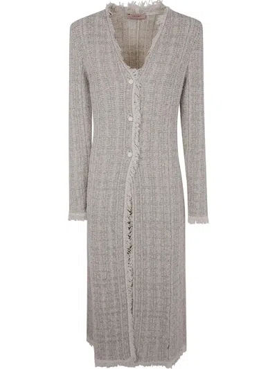 TWINSET MAXI CARDIGAN,251TP3560 12317 SNOW GOLD LUREX