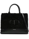 Twinset Twin-set Textured Black Handbag In Black