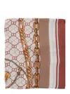 Twinset Multicolor Scarf With Geometric Chain Print In Viscose Woman In White