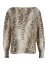 Twinset Beige Animal Print Sweater In Animal Print