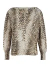 Twinset Beige Animal Print Sweater In Animal Print