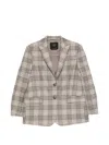 Twinset Twin-set Check-pattern Notched-lapels Jacket In White