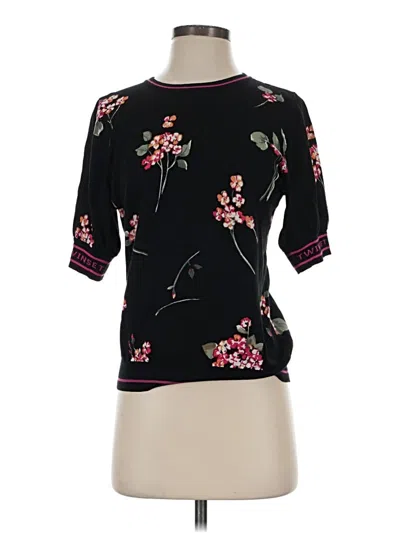 Pre-owned Twinset 3/4 Sleeve Blouse In Black