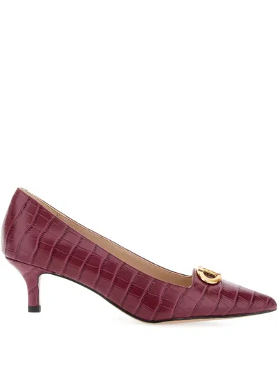 Twinset 50mm Crocodile-effect Pumps In Red