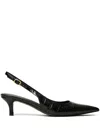 Twinset 50mm Crocodile-embossed Slingback Pumps In Schwarz
