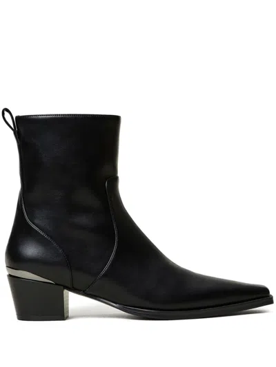 Twinset 50mm Laminated-panel Ankle Boots In Schwarz