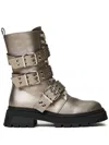Twinset 50mm Laminated Strap Boots In 银色