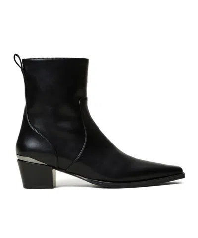 Twinset 50mm Laminated-panel Ankle Boots In Animal Print