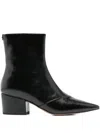 Twinset 55mm Leather Ankle Boots In Black