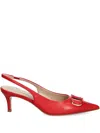 Twinset 60mm Oval T Slingback Pumps In Red