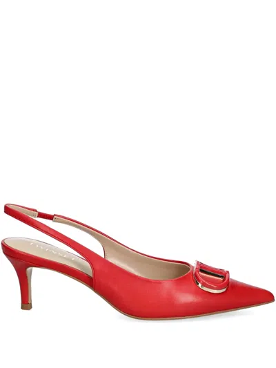 Twinset 60mm Oval T Slingback Pumps In Red