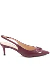 Twinset Twin-set Pointed Toe Slingback Pumps In Purple