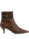 Twinset 70mm Leopard-print Boots In Brown