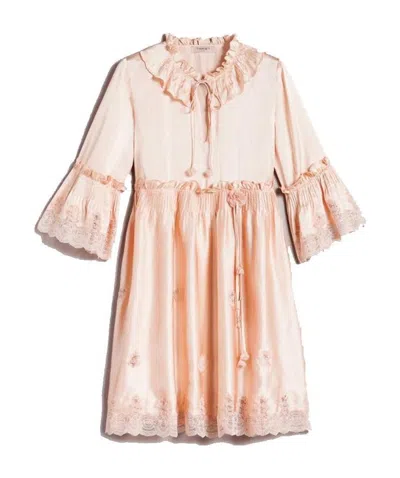 Twinset A Dress With Lace Details In Nude