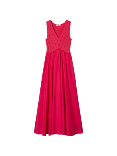 Twinset A-line Maxi Dress In Pink