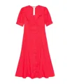 Twinset Twin-set Poppy Red Midi Dress With V-neck