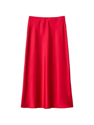 Twinset A-line Satin Skirt In Red