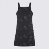 Twinset Boucl Short Dress With Embroidery In Black