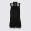 Twinset Lace-detail Sleeveless Mini Dress In Black