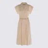Twinset Beige Cotton Dress In Gold