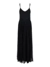 Twinset Black Long Sleeveless Dress With V Neck In Black