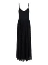 Twinset Black Long Sleeveless Dress With V Neck In Black