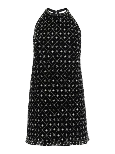 Twinset Twin-set Black Short Dress With Cut-out On The Rear In Tech Fabric