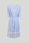 Twinset Abito Chemisier Celeste E Pizzo In As Shown In The Picture