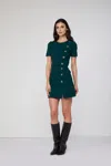 Twinset Abito Corto Verde Scuro In Verde