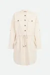 Twinset Abito In Canvas Bianco In Marrone