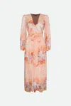Twinset Woman Long Dress Apricot Size 14 Polyester In Multicolore