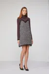 Twinset Abito Lupetto Overlay In Multicolore