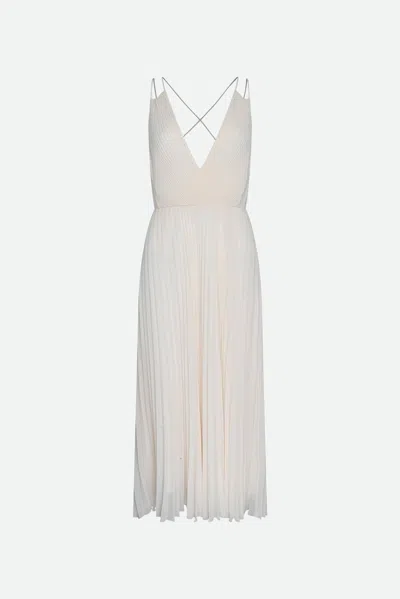 Twinset Abito Midi Avorio In Bianco
