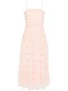 Twinset Ruffled-tulle Midi Dress In Pink