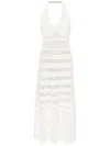 Twinset Halterneck Crochet Midi Dress In Bianco