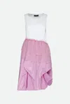 Twinset Abito Rosa E Bianco In Pink