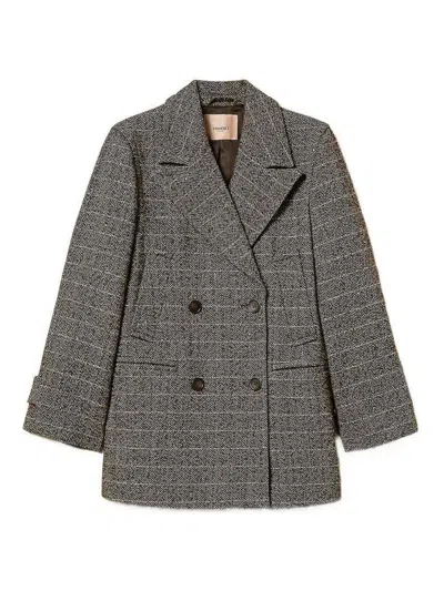 TWINSET ABRIGO MIDI - MARRÓN