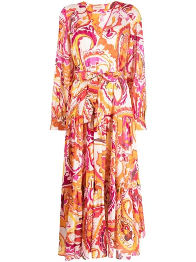 Twinset Abstract-print Dress In Orange