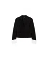 Twinset Actitude Floral Pin-detail Black Blazer With Removable Cuffs