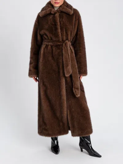 Twinset Actitude Fur Coat  Woman Color Brown