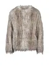 Twinset Actitude Grey Polyester Eco Coat In Gray