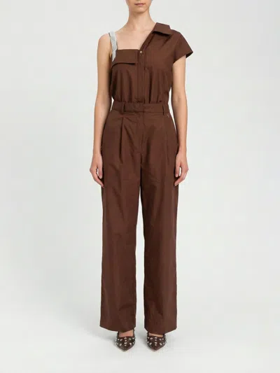 Twinset Actitude Jumpsuit  Woman Color Brown