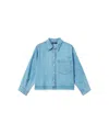 Twinset Actitude Light Denim Shirt With Pleated Cuffs