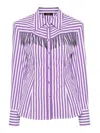 Twinset Bead-embellished Shirt In Purple