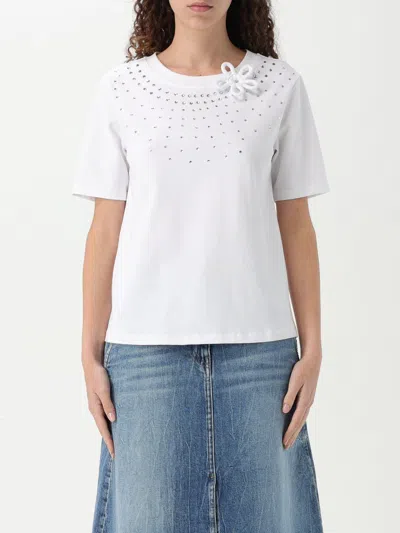 TWINSET ACTITUDE T-SHIRT TWINSET ACTITUDE WOMAN COLOR WHITE,G56399001