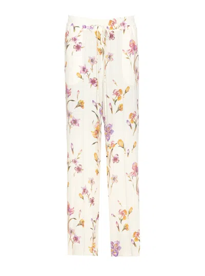 Twinset Floral Print Pants In Multi