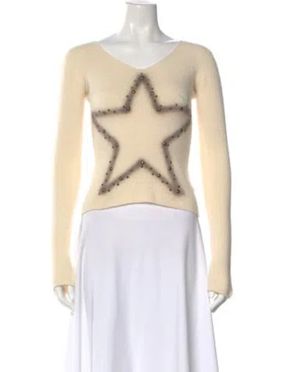 Pre-owned Twinset Angora Graphic Print Sweater In Neutral