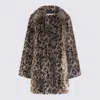 Twinset Animal Print Coat In Brown