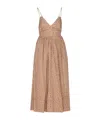 Twinset Animal-print Cotton Midi Dress In Nude
