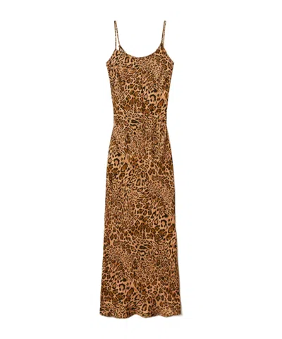TWINSET LEOPARD-PRINT SLIP DRESS